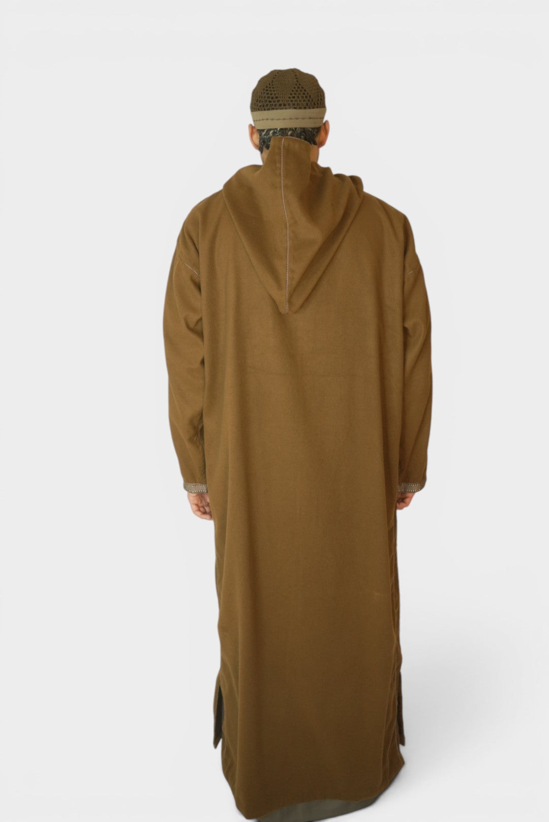 Marokkansk Djellaba Med Hette Brun