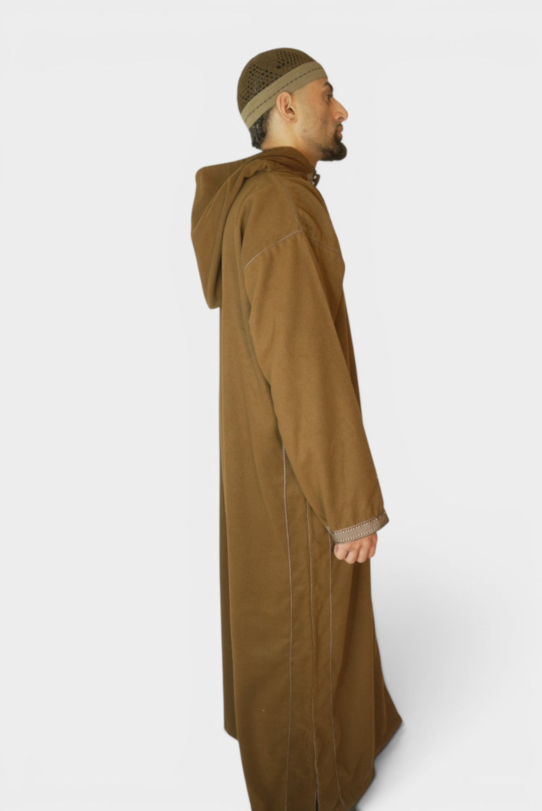 Marokkansk Djellaba Med Hette Brun