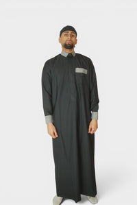 Qatari Thobe Svart/Grå