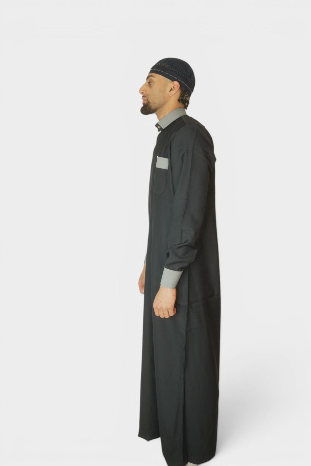 Qatari Thobe Svart/Grå