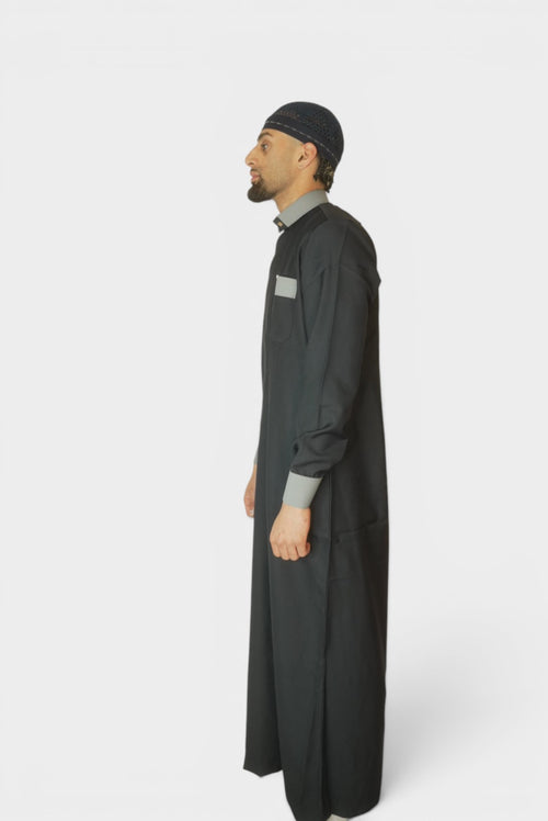 Qatari Thobe Svart/Grå