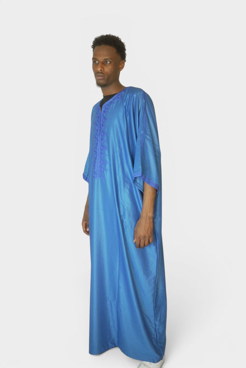Marokkansk Djellaba Blå