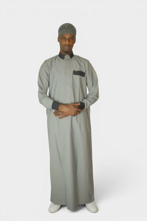 Qatari Thobe Grå/Mørke Grå