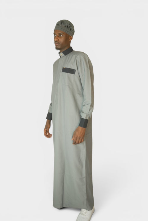 Qatari Thobe Grå/Mørke Grå