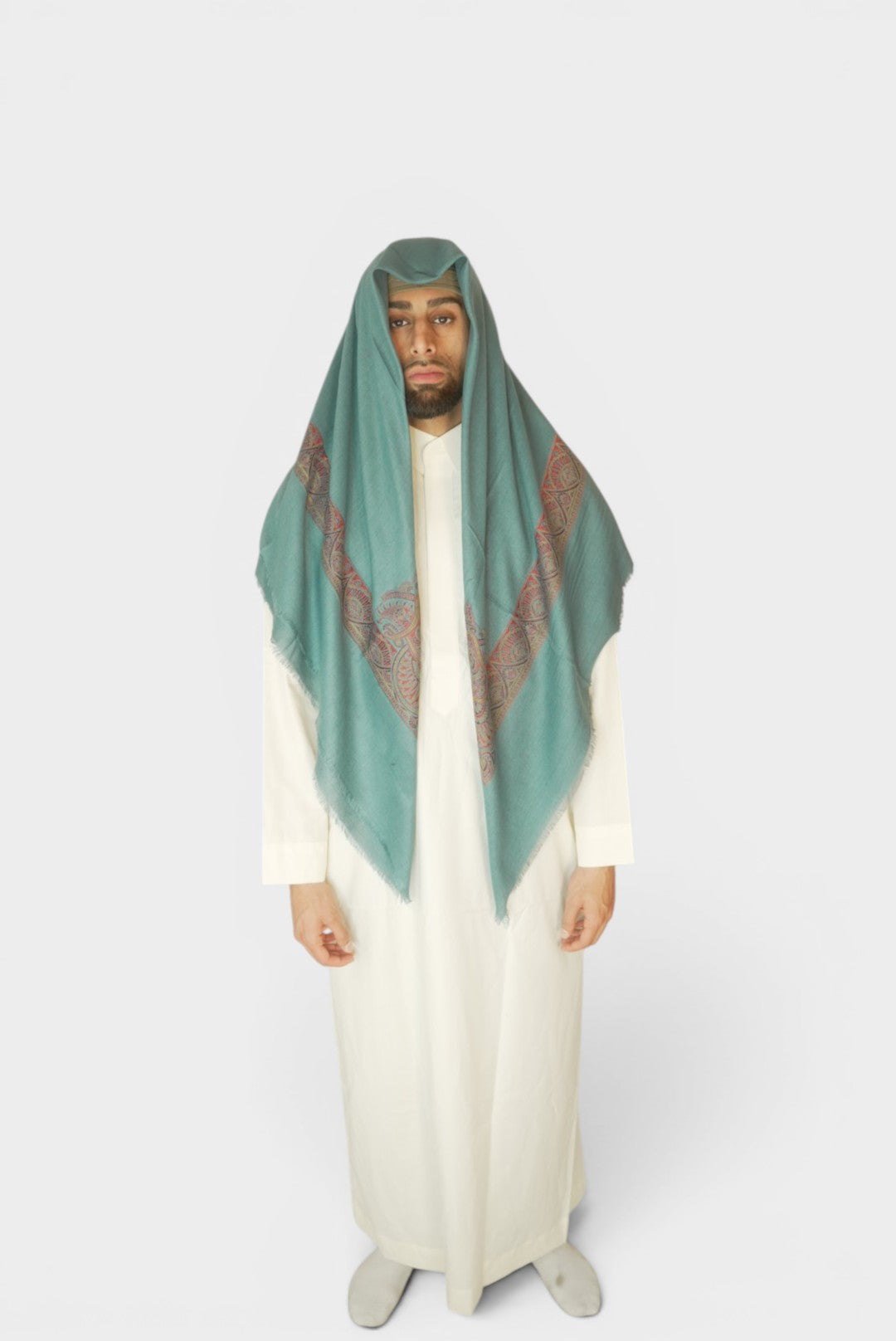 Mintgrønn Brodert Yemeni Shemagh
