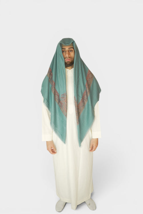 Mintgrønn Brodert Yemeni Shemagh