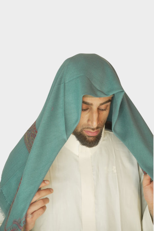 Mintgrønn Brodert Yemeni Shemagh