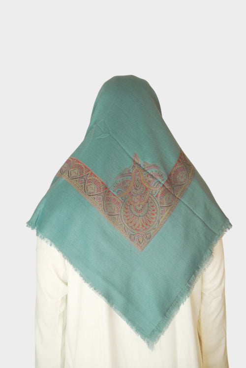 Mintgrønn Brodert Yemeni Shemagh