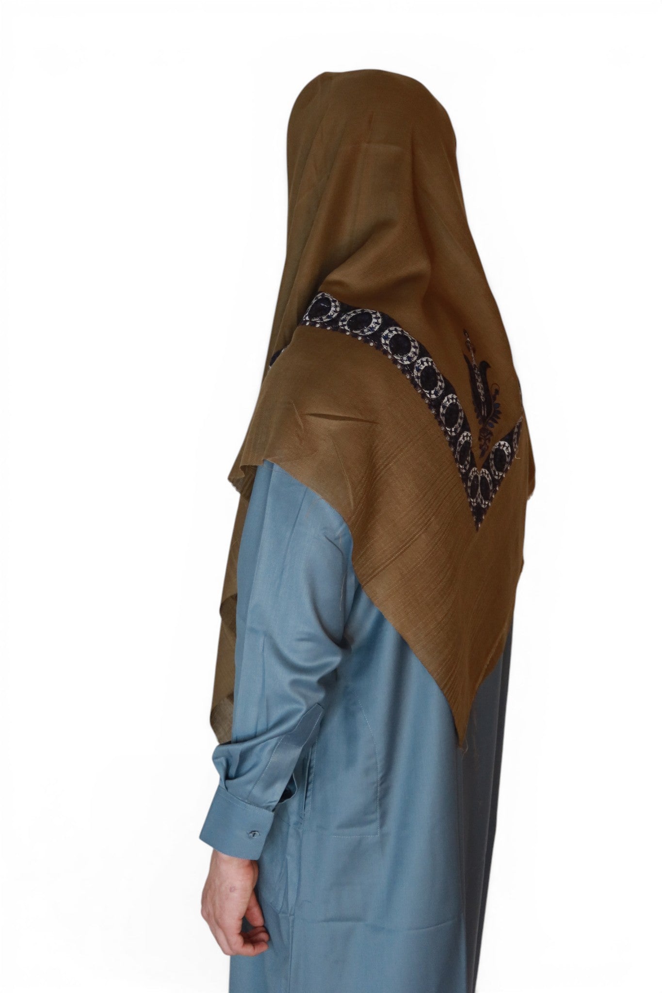 Brun Brodert Yemeni Shemagh