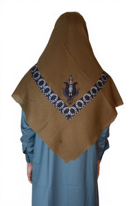 Brun Brodert Yemeni Shemagh