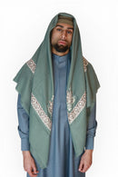 Mosegrønn Brodert Yemeni Shemagh