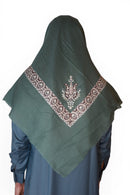 Mosegrønn Brodert Yemeni Shemagh