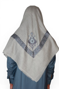 Lavendelgrå Brodert Yemeni Shemagh